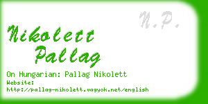 nikolett pallag business card